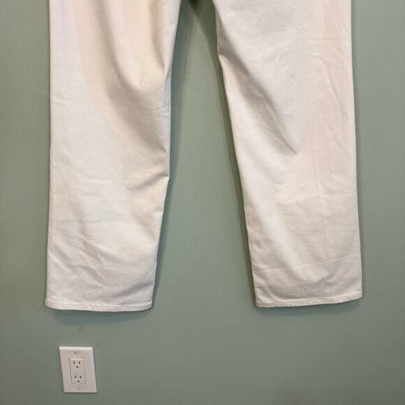 Lands End Jeans Womens 16 White Denim High Rise Straight Leg Ankle Stretch NEW - Picture 10 of 12